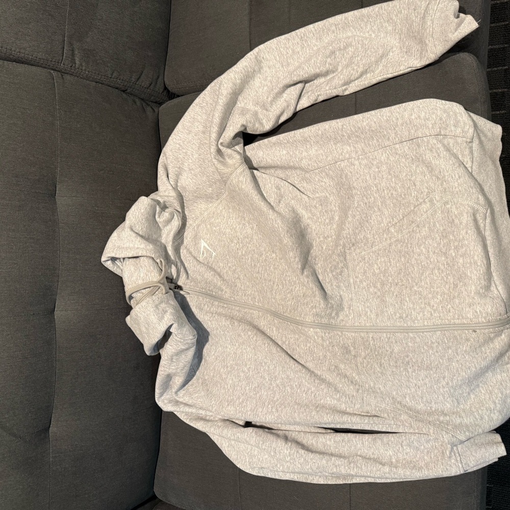 Gymshark Light Gray Zip-Up Hoodie